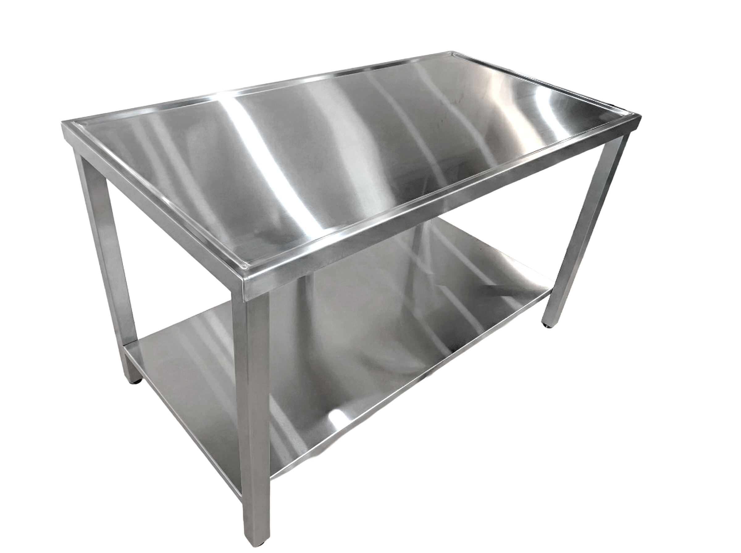 Mesada de acero inoxidable con estante